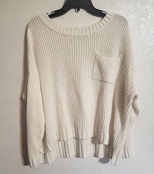 Arizona Women Sweater Chest Pocket sz XXL Cable Knit NEED SWEATER SHAVER